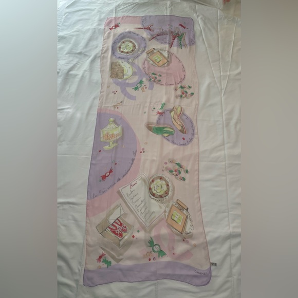 WINTER SPECIAL SALE ‼️ Authentic Vintage Chanel silk chiffon scarf! - Picture 7 of 16